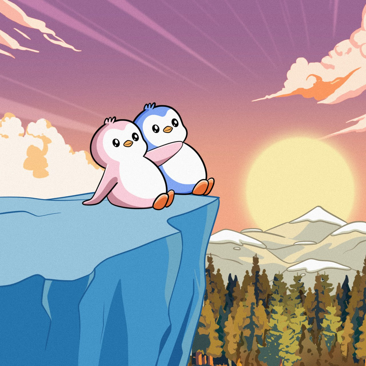 Paxton and Polly watching the sunset